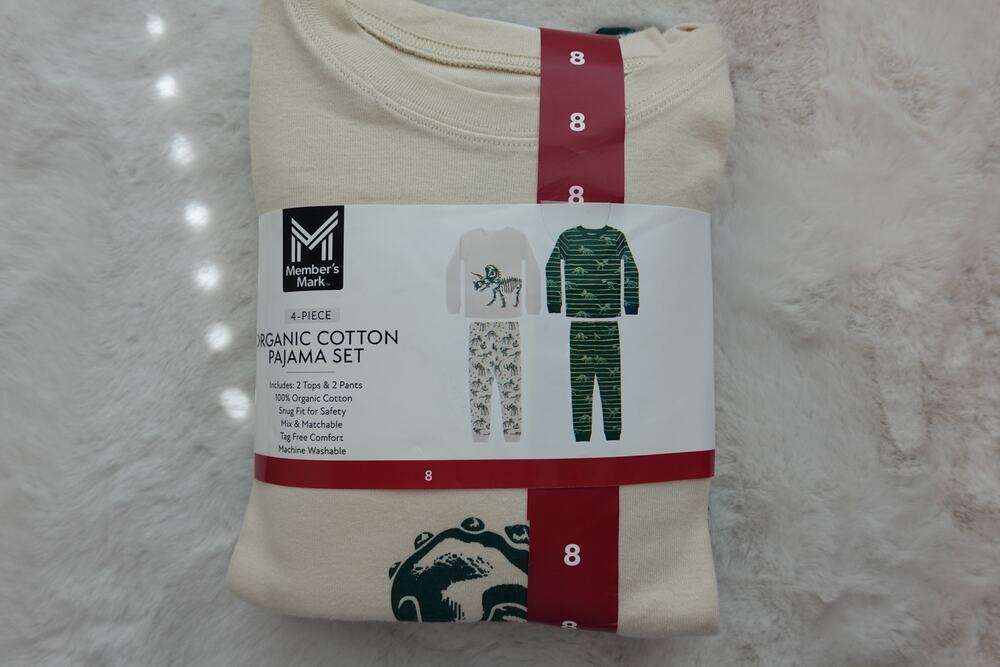 NWT Member's Mark Organic Cotton 4-Piece Pajama Set size 8